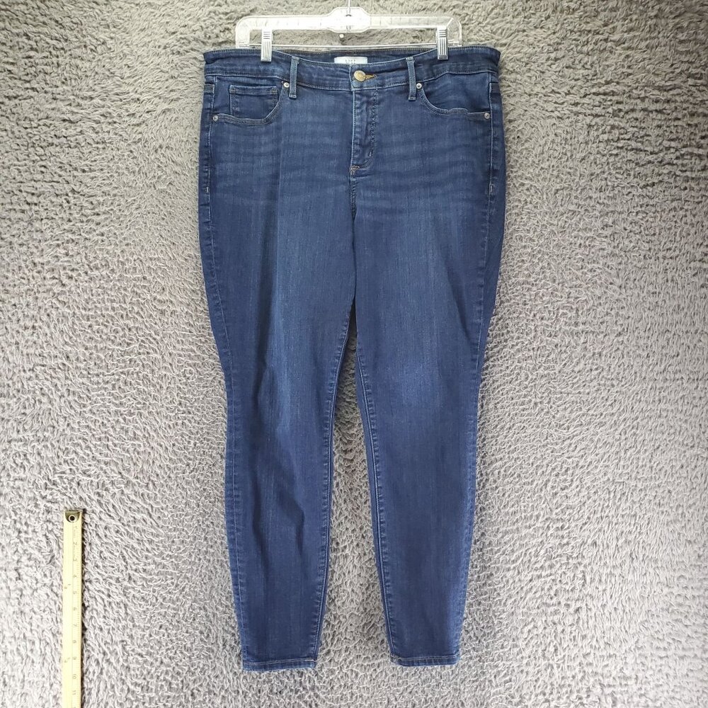 Loft Plus Jeans Womens Size 16 Blue High Waist Skinny Denim Stretch
